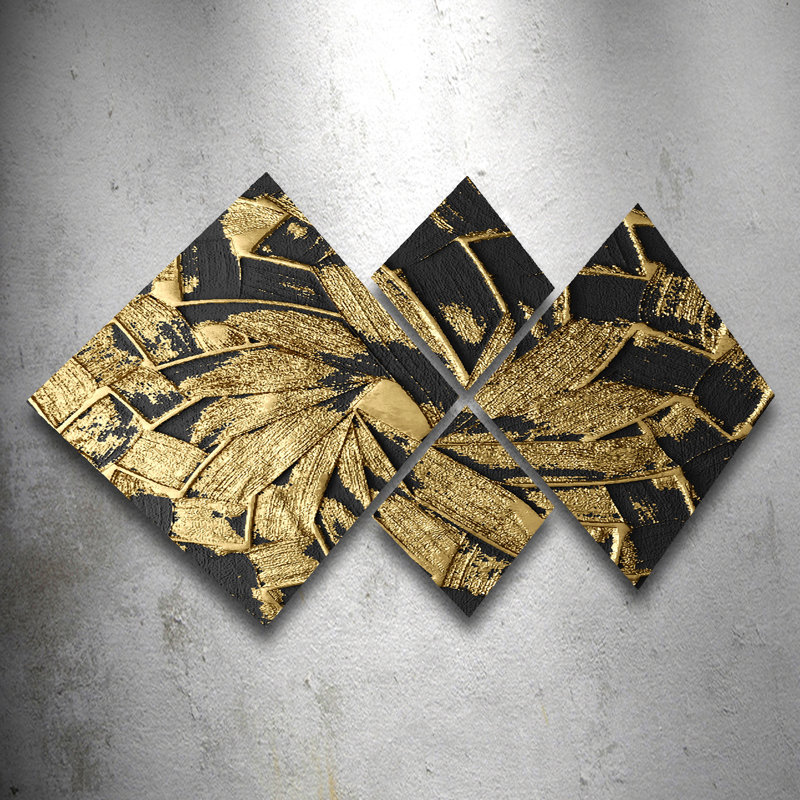 Ensemble de 4 peintures sans cadre sur panneau de fibres à densité moyenne