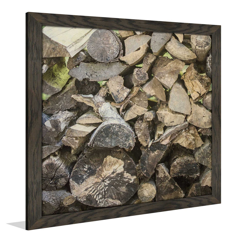 " Chopped I Crop ", 21.5" H x 21.5" W x 0.75" D, Chocolate Distressed Framed