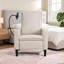 Pour le salon et la chambre à coucher, fauteuil inclinable moderne réglable en tissu avec supports pratiques, beige