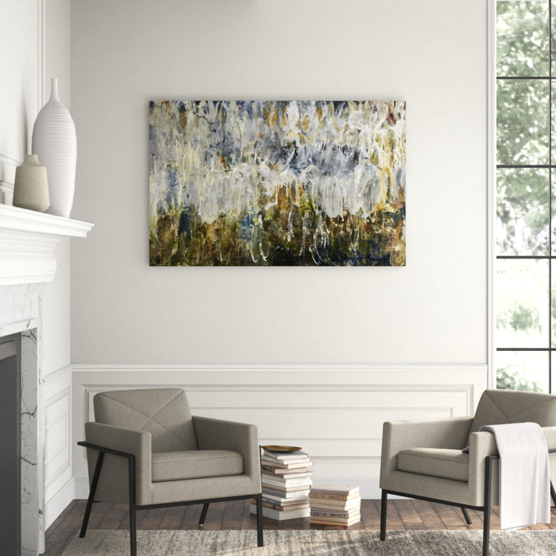 Improvised Forms Painting by F. Elizabeth Douglass, 40" H x 62" W x 1.5" D, Outdoor