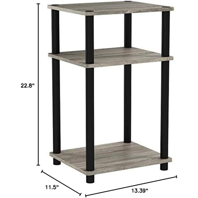 Colwyn End Table, French Oak Grey, Black, 1