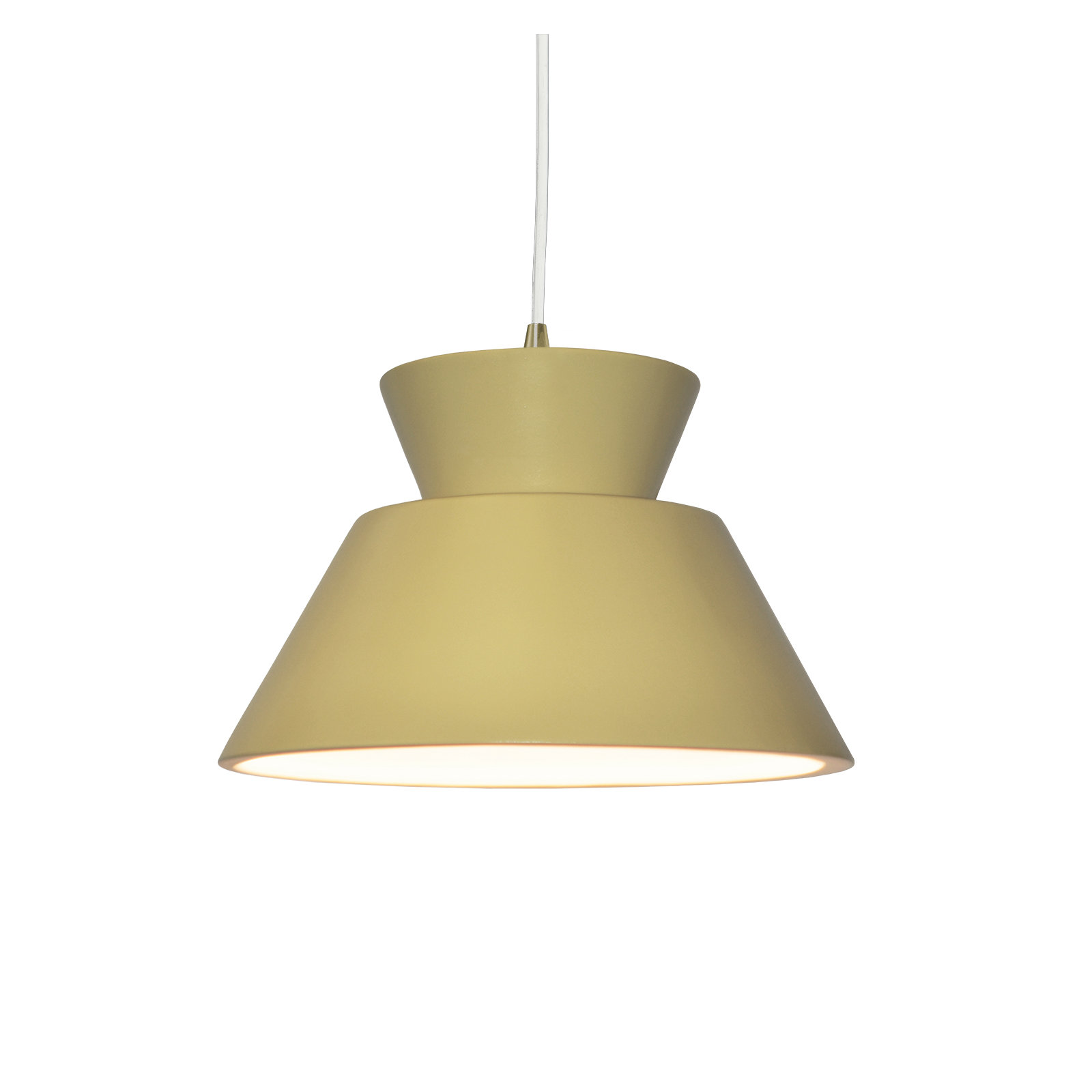 Logan 1 - Light Single Geometric LED Pendant, Incandescent, Antique Brass, Muted Yellow
