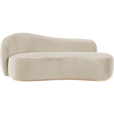 Gustavo Velvet Upholstered Chaise by Everly Quinn