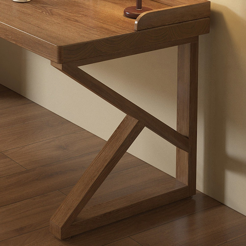 Bureau rectangulaire à 3 tiroirs en bois massif brun noisette, H 70,87 po x l 94,49 po x P 23,62 po, Retour à gauche