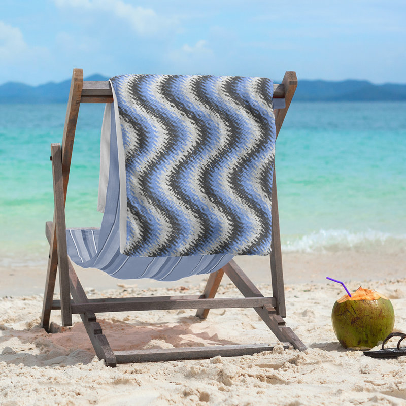 Katelyn Elizabeth Beach Towel, Black/Blue