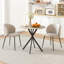 HOMCOM 80cm Round Dining Table, Industrial Kitchen Table with Steel Legs-648340203-648340207
