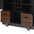54" Farmhouse Kitchen Island with Drop Leaf, Power Outlet, Kitchen Storage Cart with 2 Doors, 2 Drawers, Rolling Kitchen Island on 4 Large Wheels with Spice Rack for Kitchen, Dining Room, Black-2056009334
