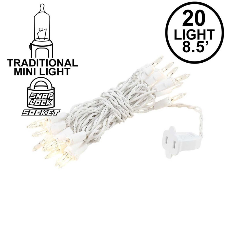 Mini-chaîne 20 lumières pour l’extérieur 8,5 pi Sheppard, blanc