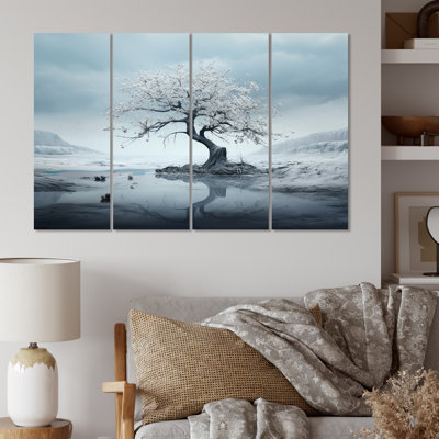 Arbre monochromes éthéré Reverie II sur toile, 4 pièces