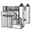 Lit superposé en métal en forme de château avec garde-robe et rangement multiple-301536120