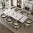 9 - Piece 63'' To 94.5'' Extendable Dining Table Set Sintered Stone Dining Table With 8 Upholstered Armchair-1608087757-1608087754