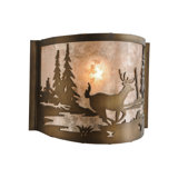 11" Wide Deer At Lake Right Wall Sconce