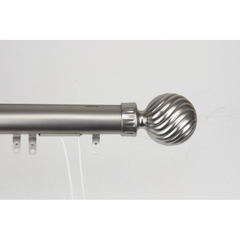 Elite Traverse Steel Curtain Track/Rail, 66" - 120" W, Satin Nickel