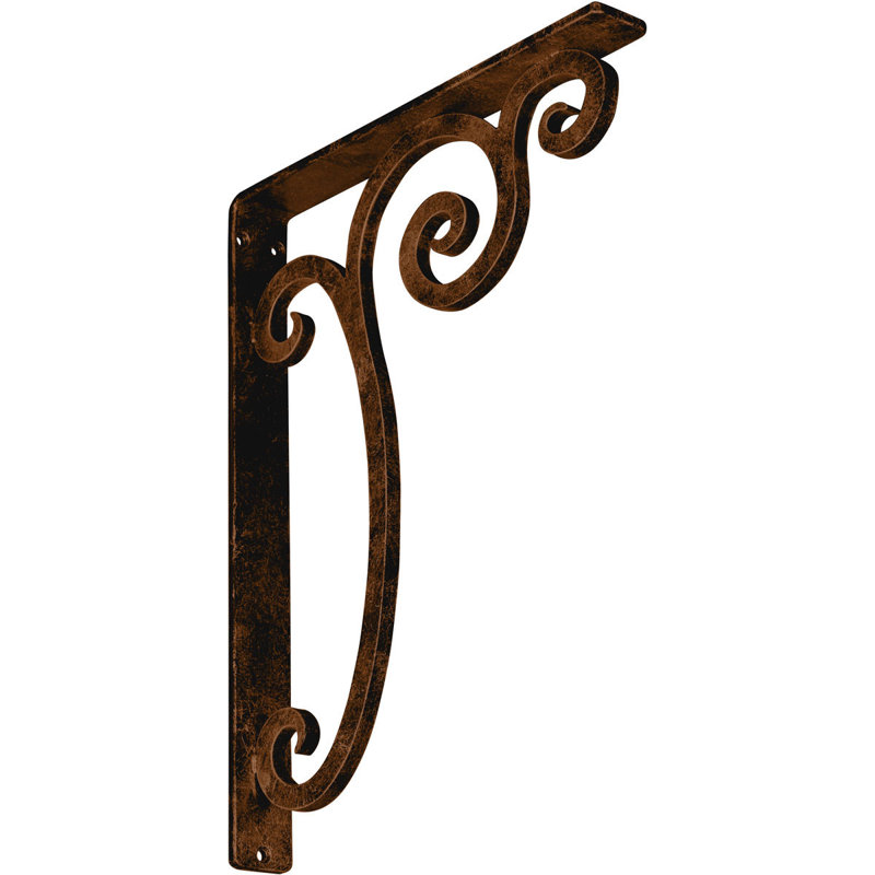 Support en fer forgé Avery, Bronze vieilli, H 15 po x l 1,5 po x p 12 po