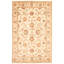 Tapis décoratif en laine de conception unique noué à la main new age ushak ivoire 6 pi x 9 pi 2 po