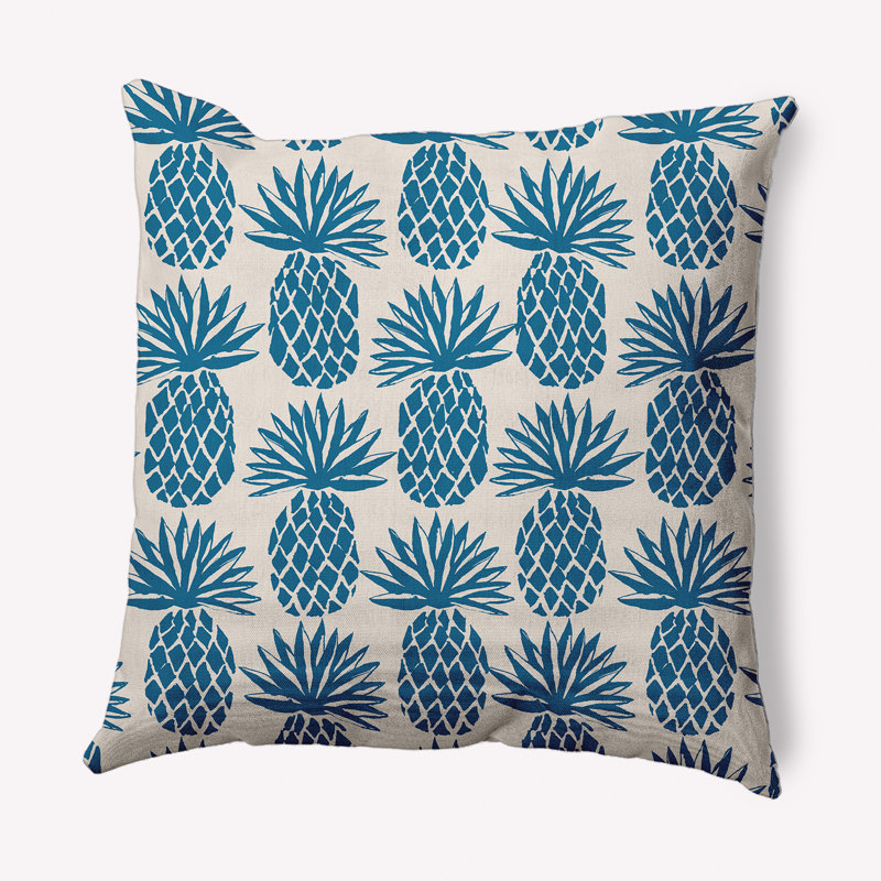 Coussin intérieur / extérieur Pineapple Stripes, Automne bleu, 16 po x 16 po