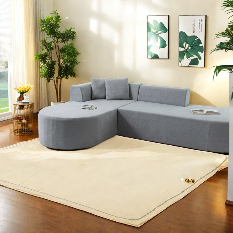 Canapés modulaires confortables en tissu gris avec une conception modulaire pour le salon