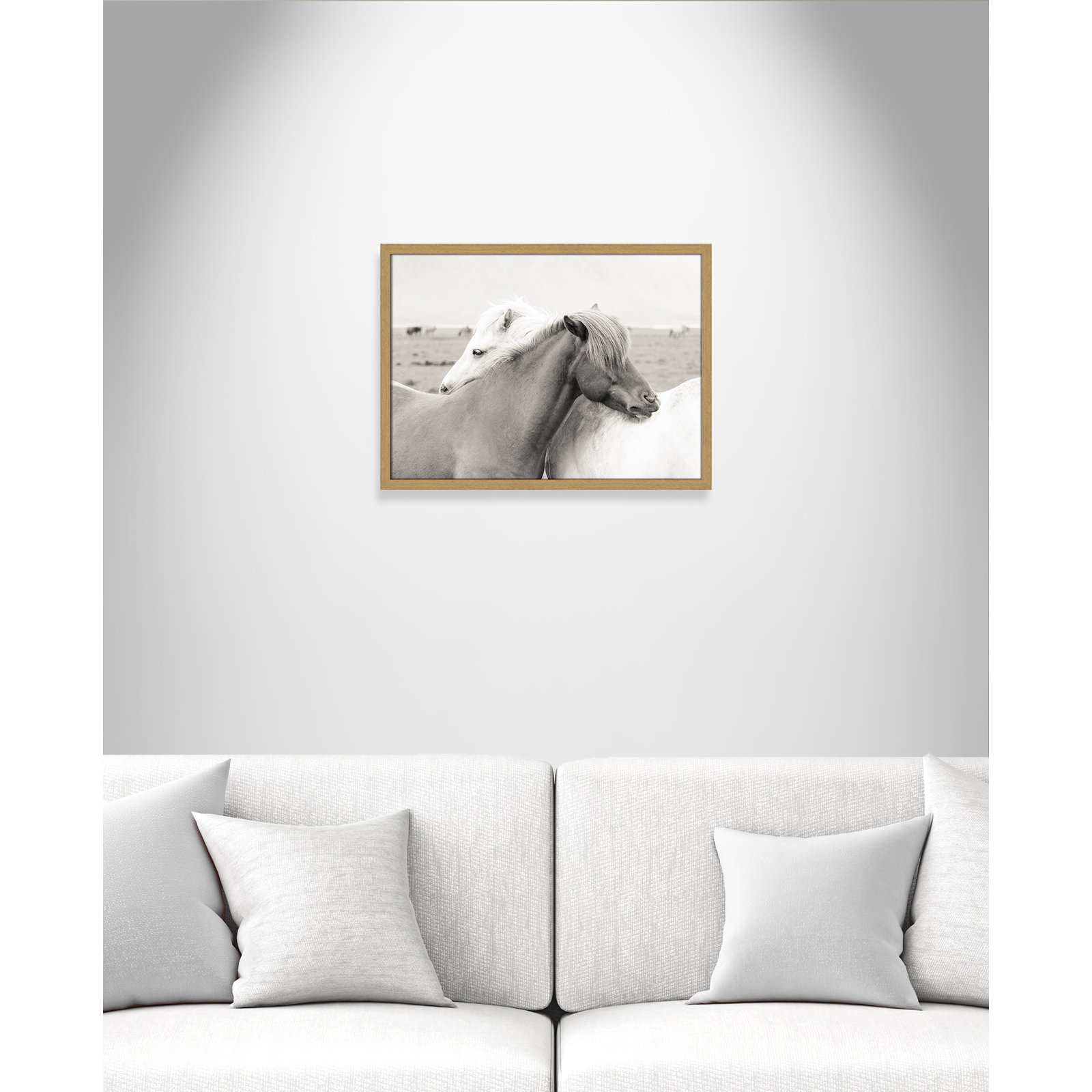 Melanie "Icelandic Meadow Horses" Print, 17" H x 23" W x 0.75" D, Natural Wood Grain Framed