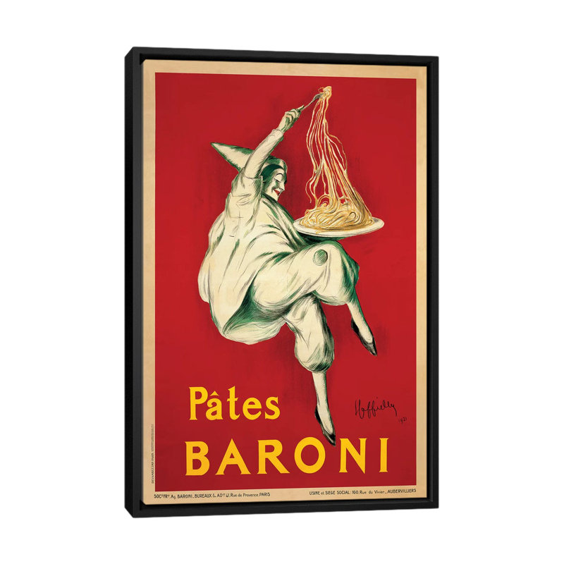« assiettes baroni, 1921 » par leonetto, cappiello affiche, impression sur toile, H 60 po x l 40po x P 1,5 po, Pas de tapis