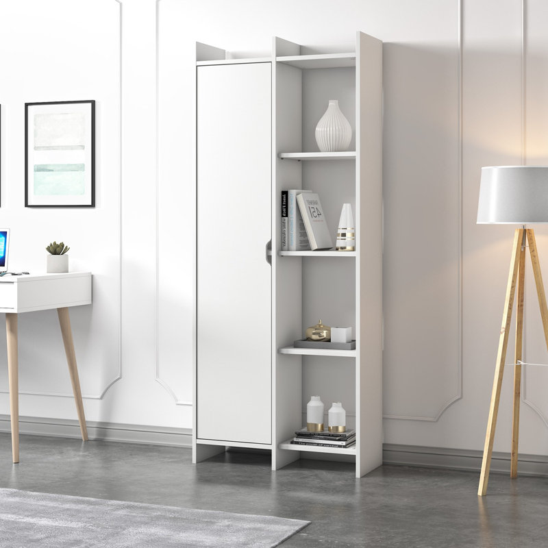 Baugus 180cm H x 70cm W Standard Bookcase, White