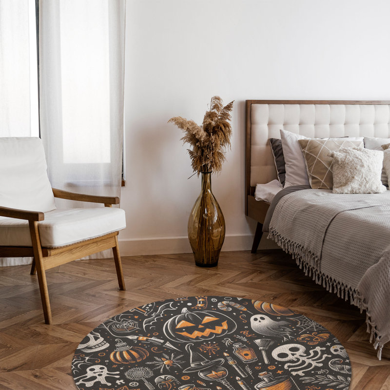 Tapis tressé Simple Spookfest, Rond 5 pi