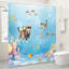 Rideau de bain dessin animé avec crochets 180 x 180 cm (72 x 72 pouces)