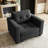 Chenille Solid Wood Armrest Chair Storage Single Chair-453466736