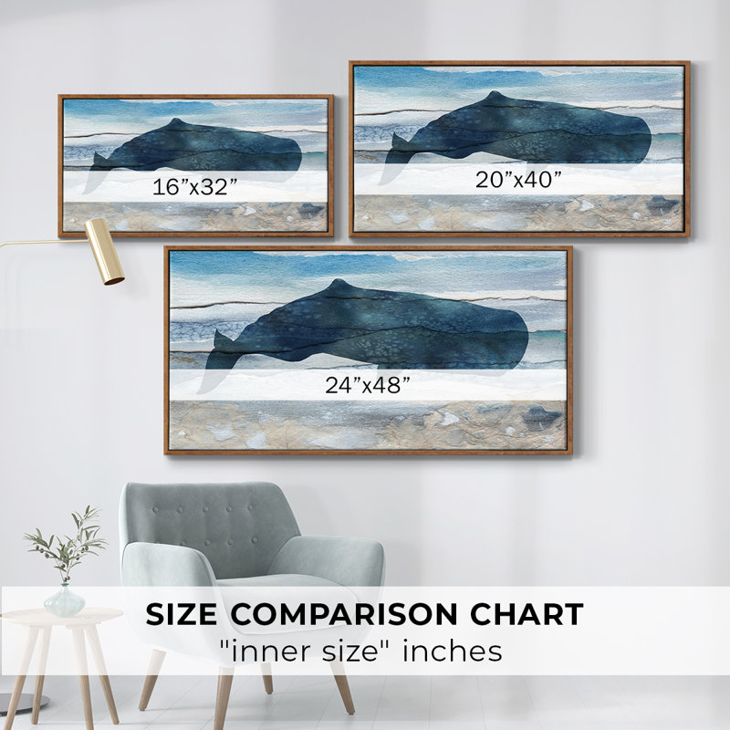 «Diving Deep I», toile tendue avec châssis encadré, prête à être accrochée, Noyer, H 21 po x l 41 po