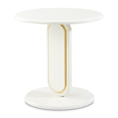Table de bout ronde Sassani - Blanc perle / Golf