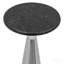Table d'appoint argentée avec plateau en marbre noir et table d'appoint moderne avec base en métal pour salon 12 x 12 x 25,5 po
