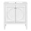 Lavabo de salle de bain 30 po, allure rétro, rangement fonctionnel blanc avec portes et tiroir, lavabo en bois véritable, trous de robinet pré-percés esthétiques, tablette réglable, construction-334459122