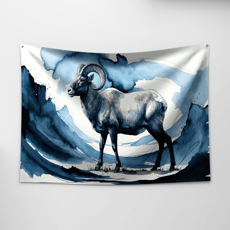 Tapisserie murale «Wildlife Blue Sheep», 51 po x 60 po