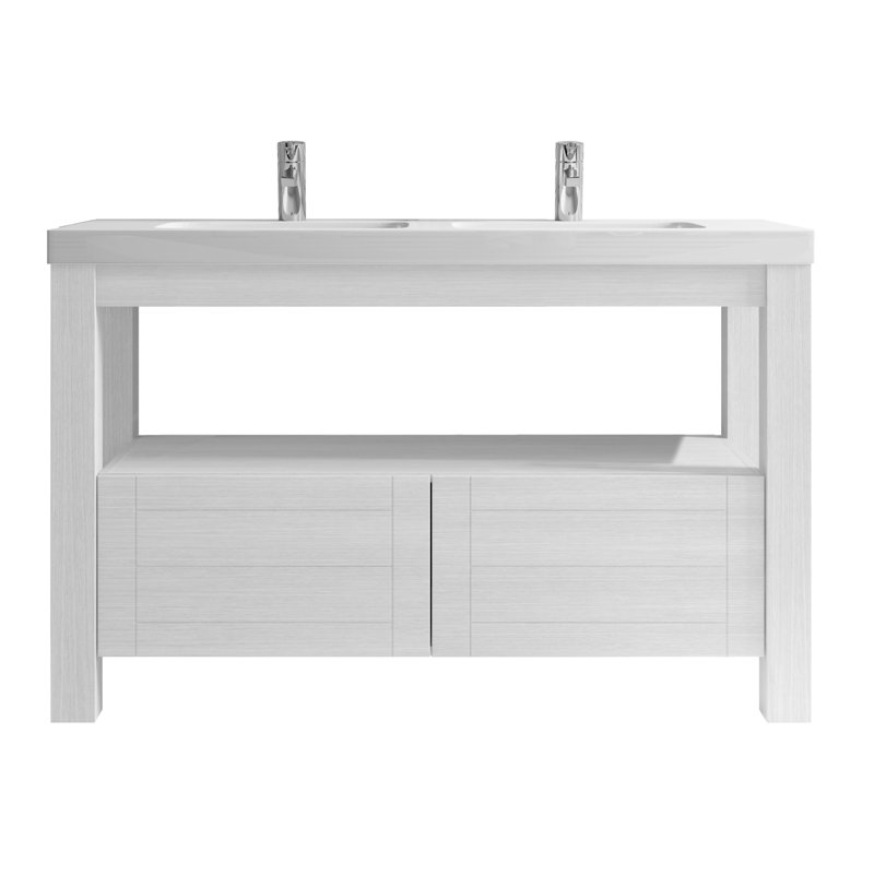 48'' Single Bathroom Vanity with Resin Top, White