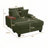Corduroy Storage Armchair with Ottoman,Cup Holder,Bluetooth Speaker,USB Ports,180°Rotating Table Board-1024998965