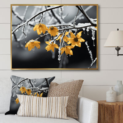 «Yellow and Grey Frozen Elegance II», reproduction sur toile