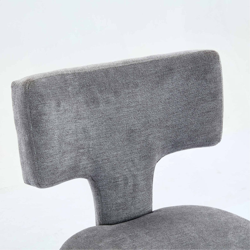 Mid Century Modern Counter Height Bar Stools Set Of 2, Farmhouse Linen Fabric Upholstered Accent Chair Curved Backrest With Copper Nails Around,Kitchen Chairs With Hardwood Frame