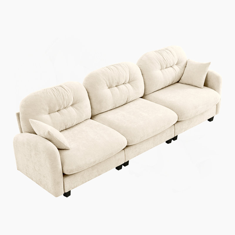 Three - Seater Modular Sectional Couch With Soft Upholstery, Tufted Backrest, Ergonomic Design And High - Quality Base For Living Rooms And Bedrooms