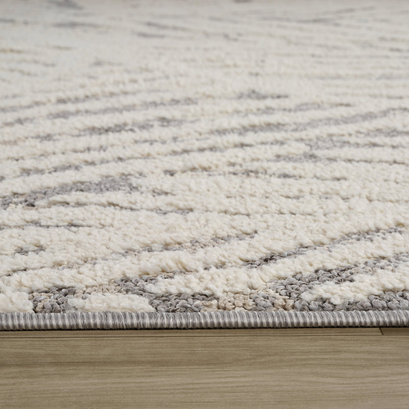 Rug Floral Indoor Area Rug, Cream Gray., Rectangle 7'10" x 10'10"