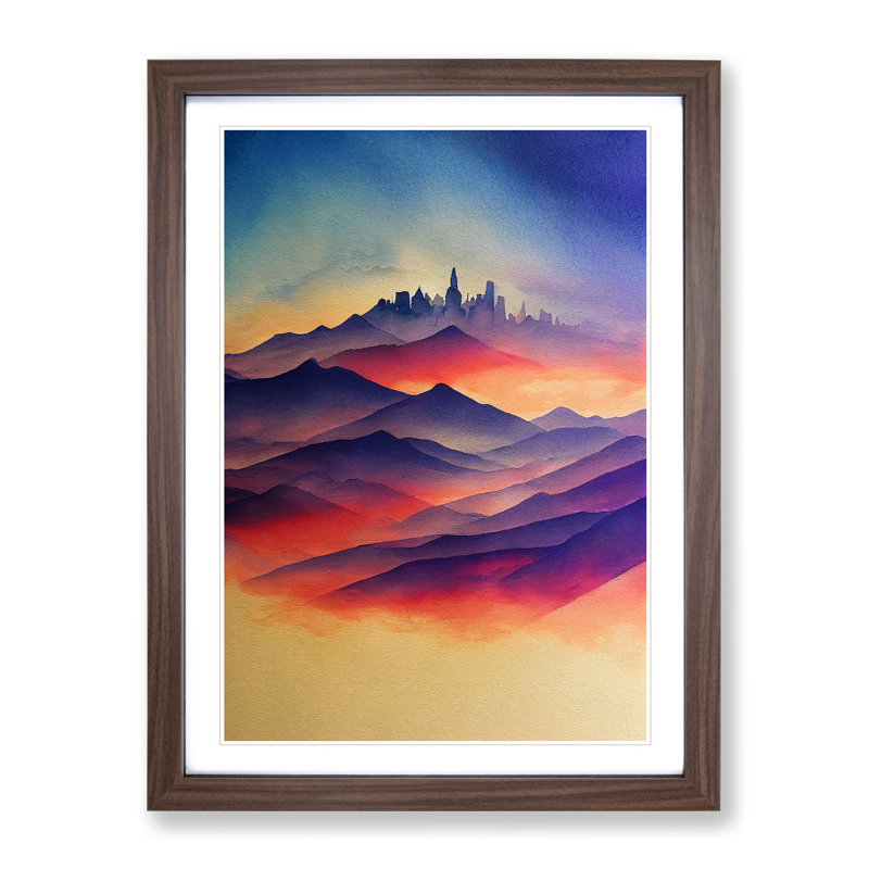 XV1022-5207X Watercoloured Mountain Landscape No.4 - Single Picture Frame Painting