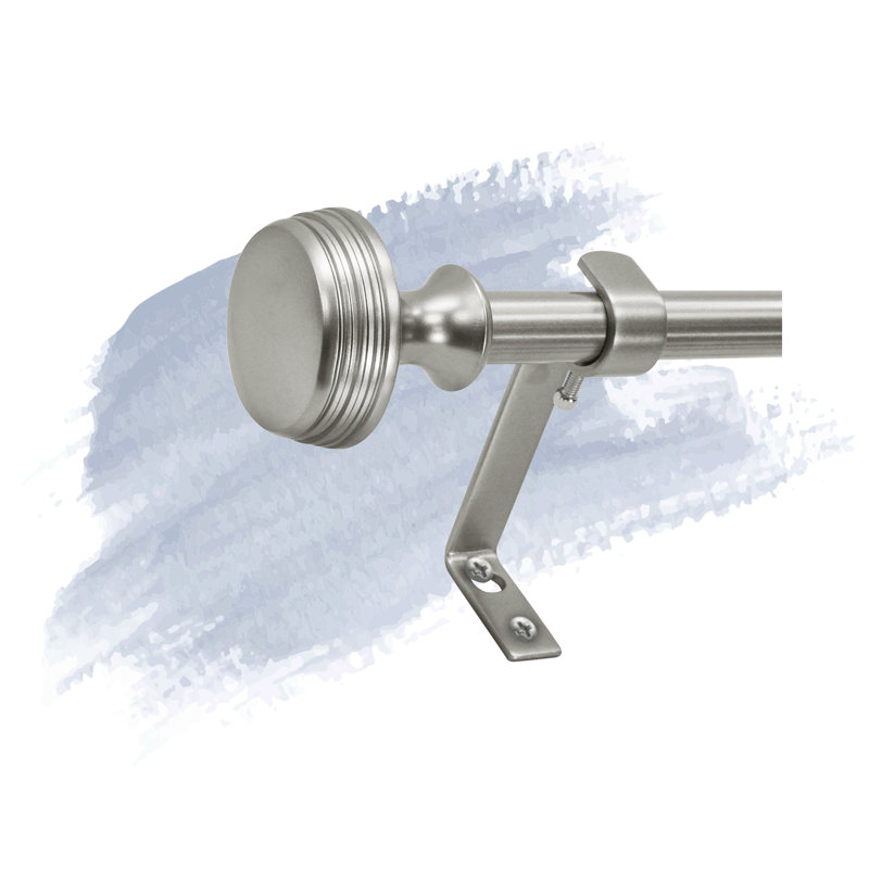 Tringle à rideaux simple réglable en métal Silvis,  48 po - l 86 po , Nickel foncé