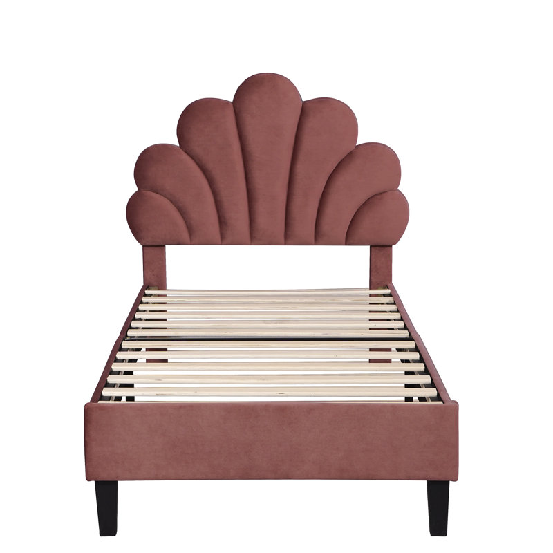 Penngrove Upholstered Bed, European Single (90 x 200cm), Red