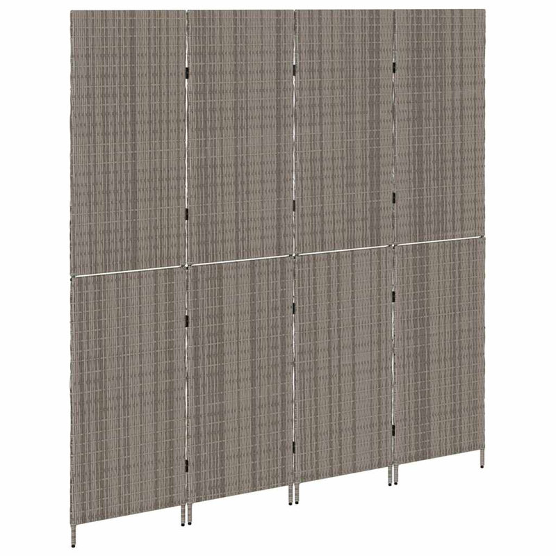 4 - Panel Folding Room Divider, Grey, 180cm H x 195cm W x 0.16cm D