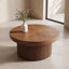 Table basse 33,5 "Mid-Century avec base cylindrique, table basse ronde cannelée avec plateau épaissi-1550365092