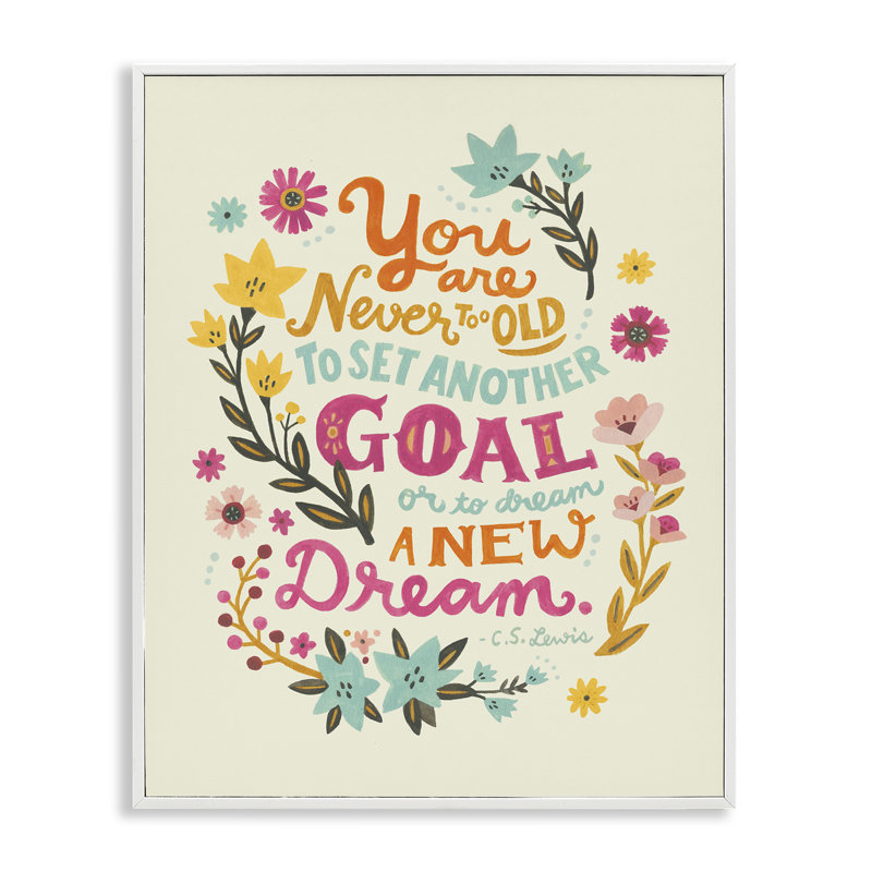 «Never Too Old Inspiring Quote», art de la giclée encadrée par Irene Chan, Estampe numérique encadrée blanc bord de mer