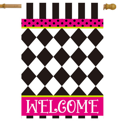 Drapeau de maison néon à damier