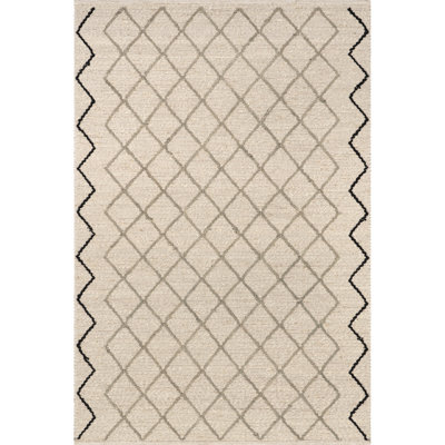 Karlianne Trellis Seagrass and Jute Blend Area Rug