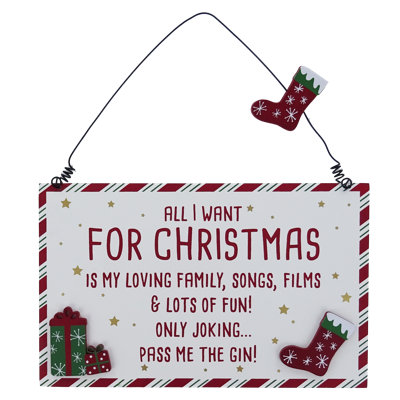 All I Want Is Gin Wooden Plaque