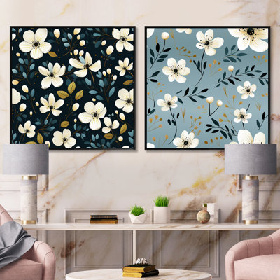 Ensemble de 2 motifs floraux Jeremie