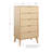 Raenada Natural 5-Drawer Cane Chest
