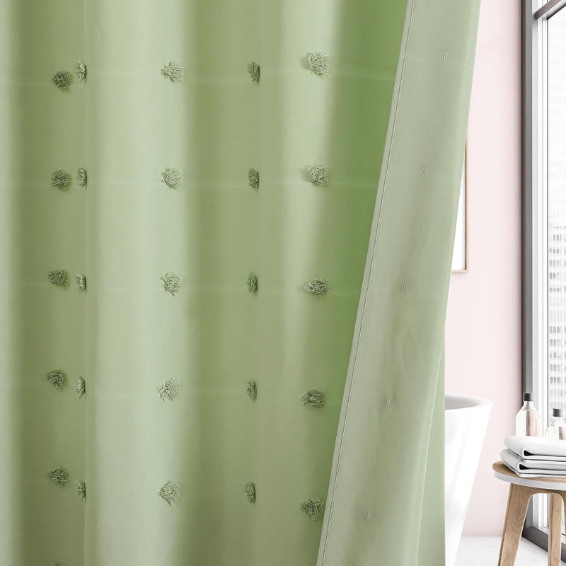 Rideau de douche Boho Farmhouse Green, Vert